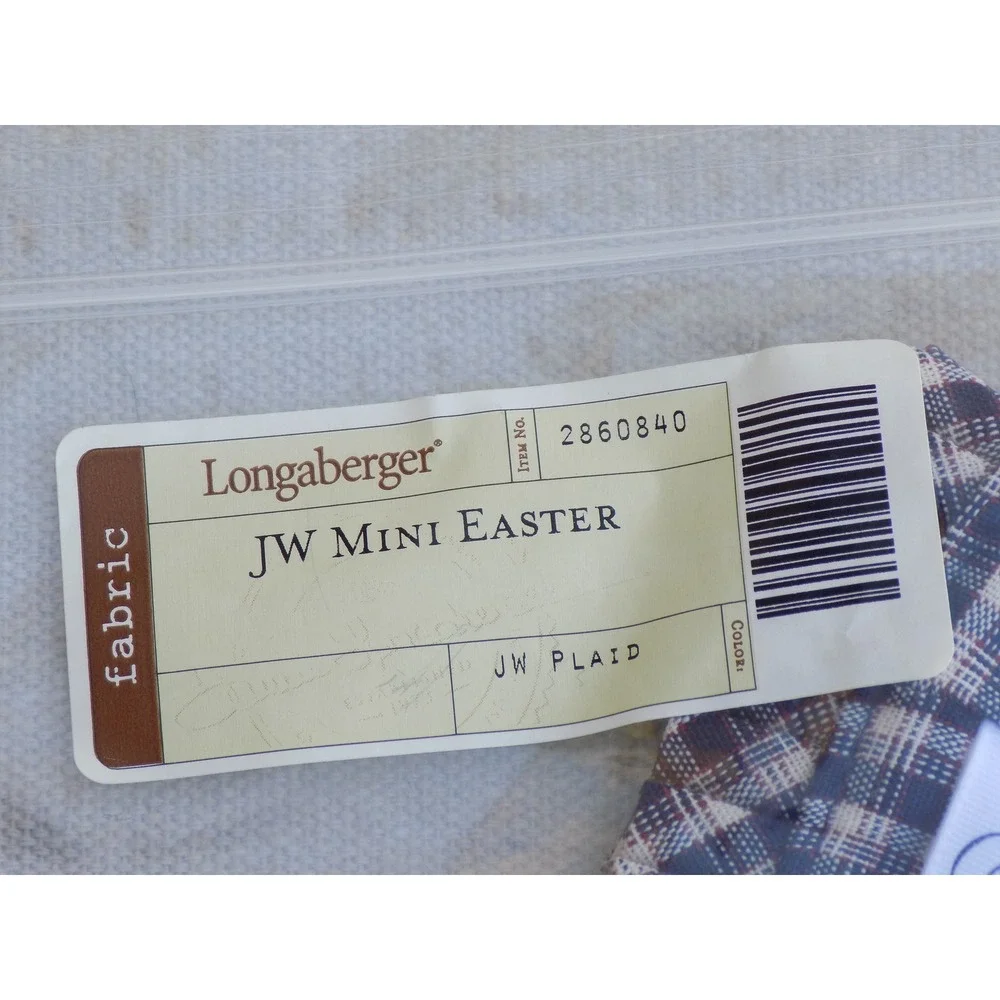JW Plaid J.W. Mini Easter Basket Liner Longaberger